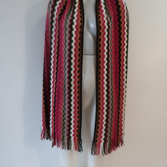 NWT Womens Missoni Multicolor Wool Blend Fringed Wrap Scarf Shawl OS - Picture 2 of 11